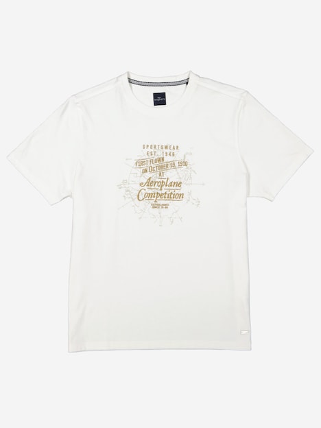 Herren T-Shirt mit Print , Reinweiss