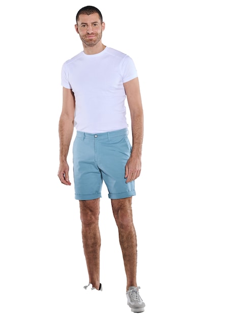 Herren Chino-Bermuda regular , Petrolblau