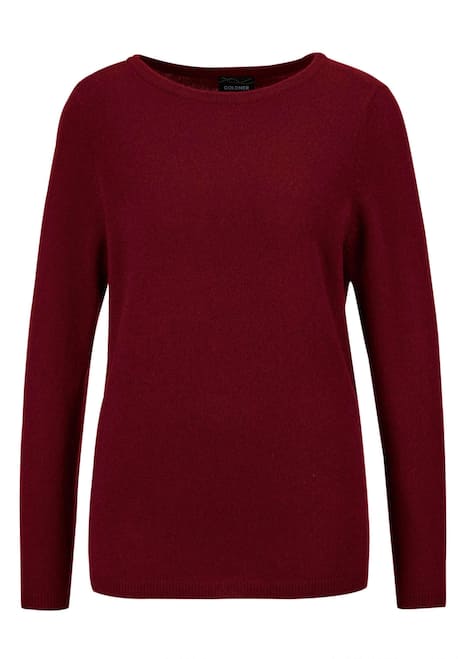 Kaschmirpullover mit U-Boot Ausschnitt