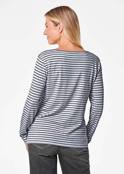 Ringelshirt mit U-Boot-Ausschnitt