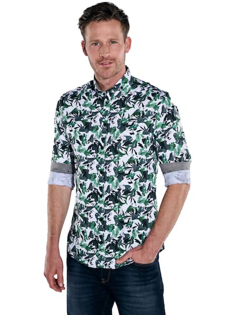 engbers Herren Langarm-Hemd gemustert , Gruen