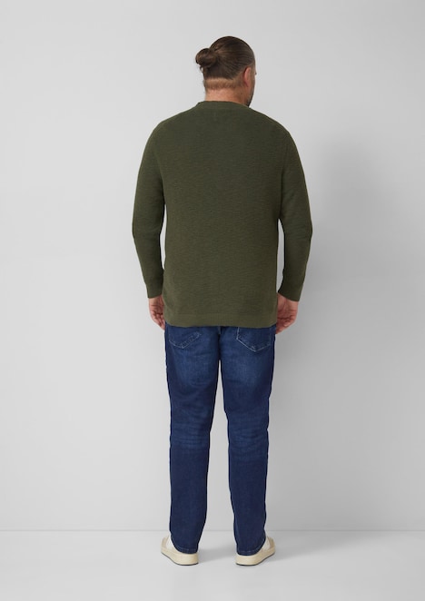 Strickpullover mit Crew Neck und Strukturmuster