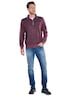 Herren Sweatshirt mit Stehkragen und Brusttasche , Dunkelrot