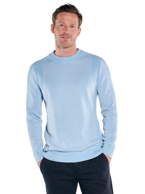 Herren Strickpullover aus edler Baumwolle , Hellblau