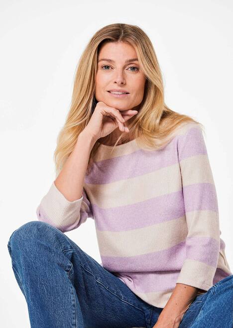 Ribshirt met blokstrepen