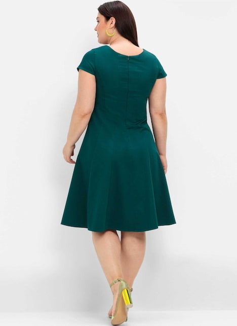 Cocktailkleid Kurzarm Uni