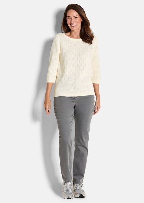 GOLDNER Trui Katoenen pullover met 3/4-mouwen