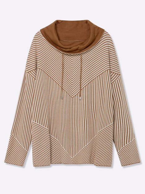 Pullover Langarm Jacquard, Jersey Sonstiges Muster Rollkragen