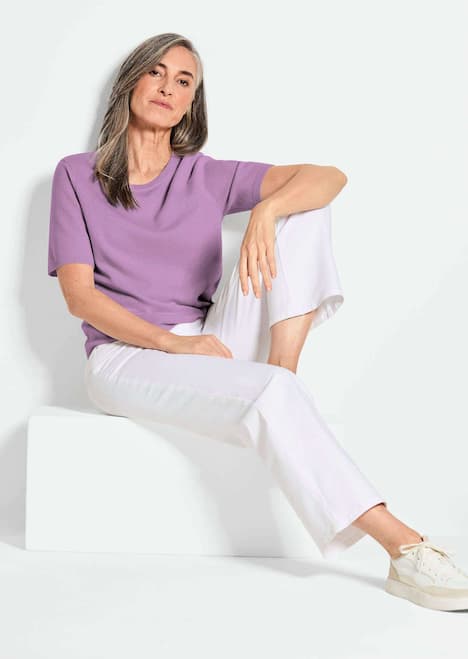 GOLDNER Pullover van kasjmier met ronde hals Pullover van kasjmier met korte mouwen en ronde hals