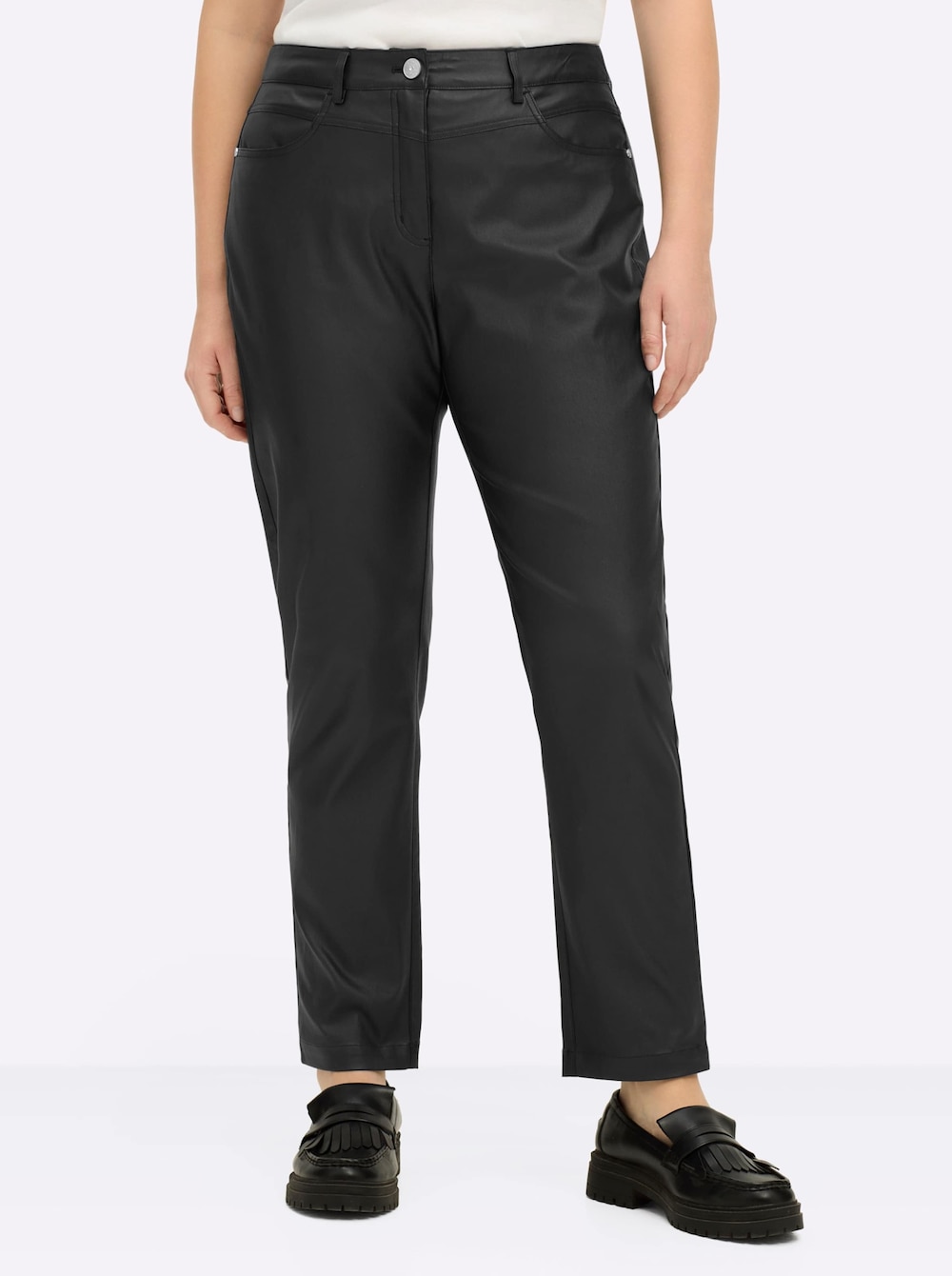 Hose Lederimitathose mit geradem Bein Formbund Uni