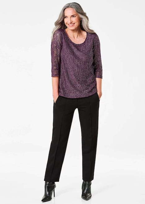 GOLDNER Kanten blouse Kanten blouse met een fijne glans