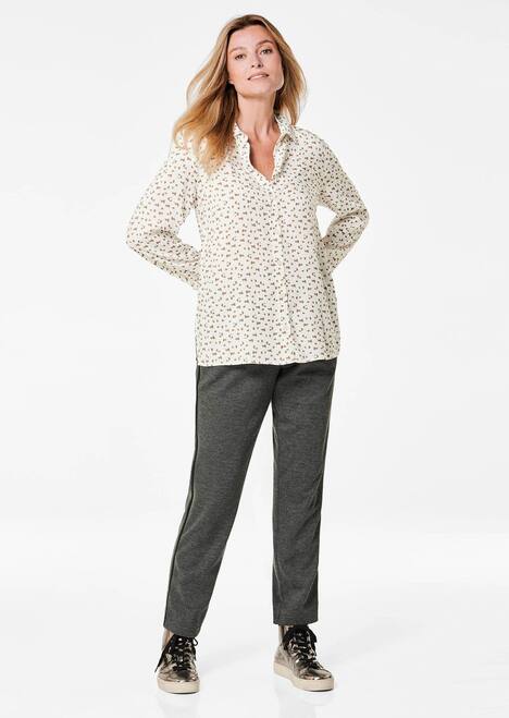 Druckbluse mit Hemdblusenkragen