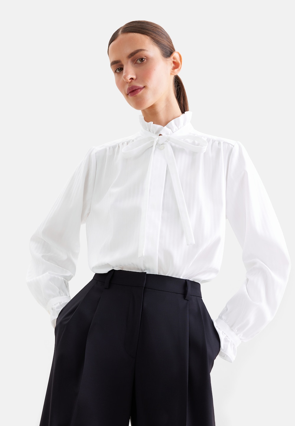Damen Ausgestellte Bluse - Gestreift