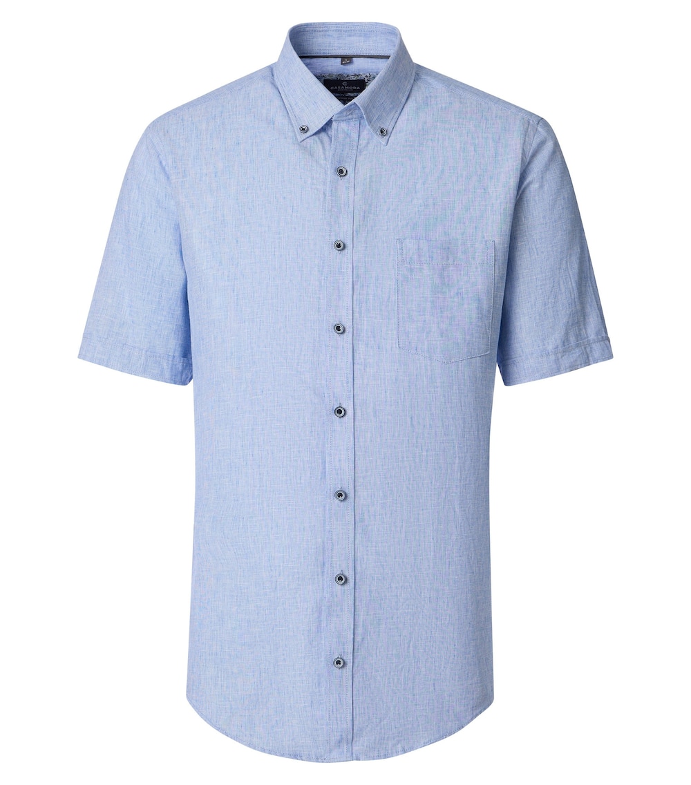 Leinenhemd kurzarm uni Casual Fit