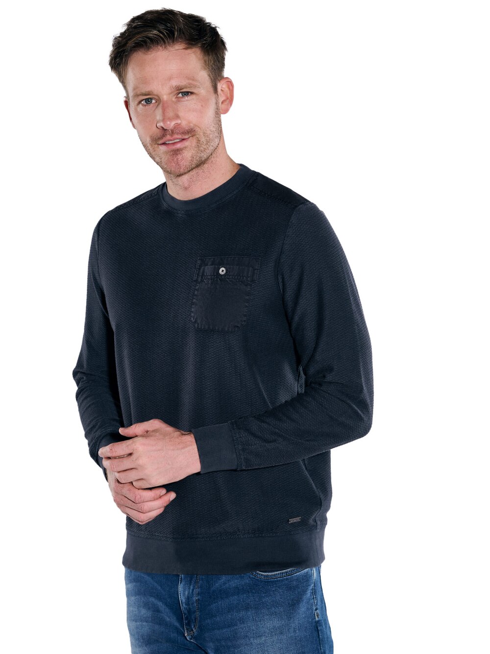 engbers Herren Langarm-Shirt uni , Anthrazit