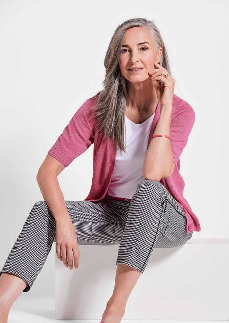 Damen Cardigan in Pink, Halbarm