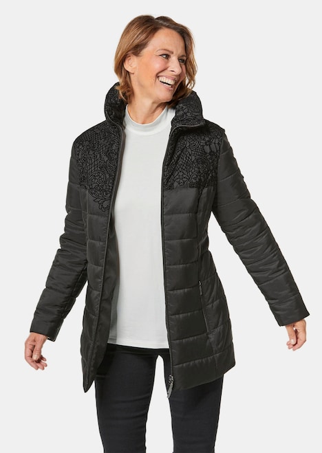 Steppjacke mit hübschem Flock-Druck
