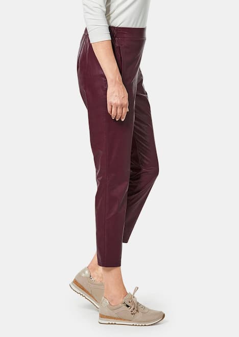 GOLDNER Broek in leerlook Broek van imitatieleer met elastische tailleband