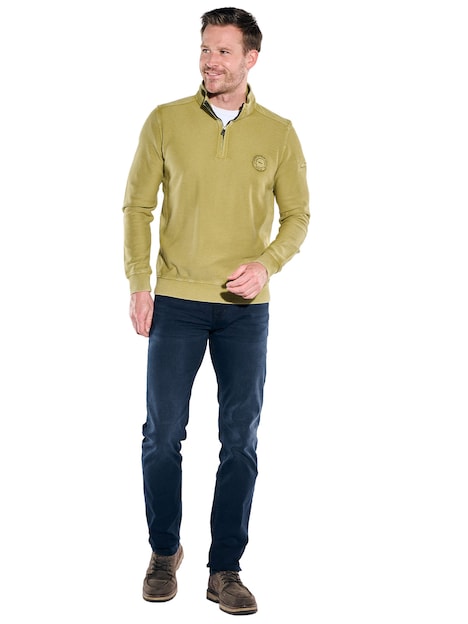Herren Sweatshirt mit Stehkragen , Hellgruen