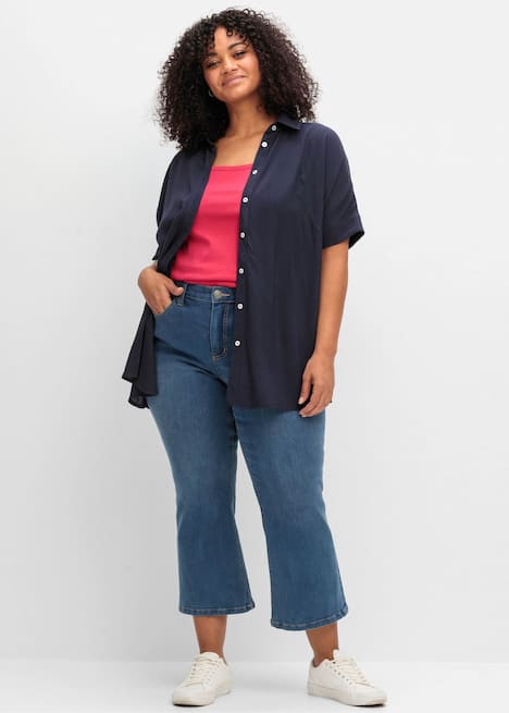 Hemdbluse Kurzarm Uni Hemdkragen