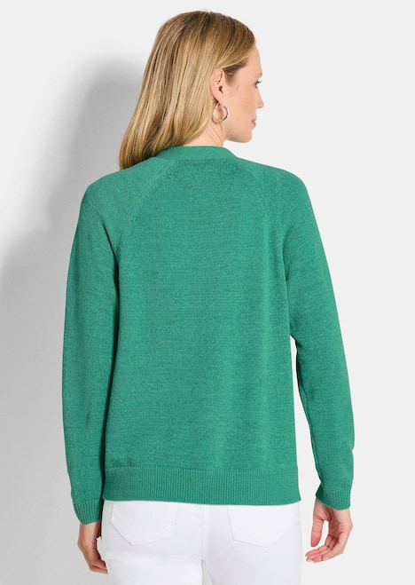 Strickjacke mit Strickbandblende