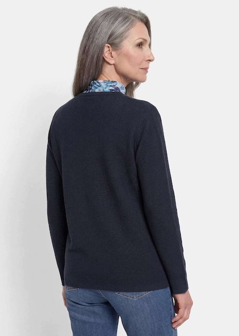 Feinstrickjacke mit Schurwolle