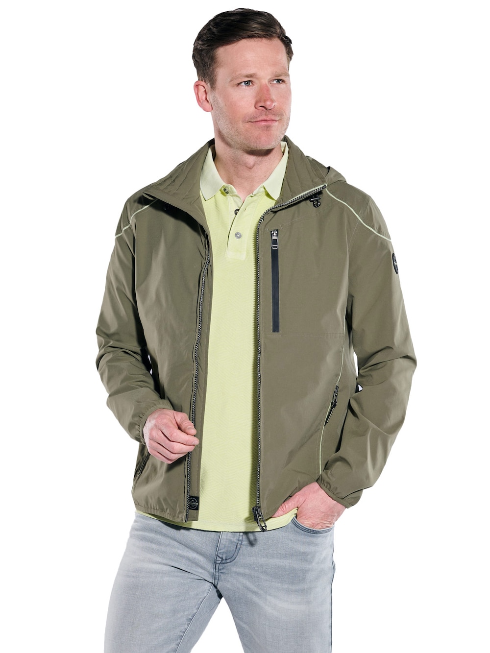 Übergangsjacke mit abnehmbarer Kapuze