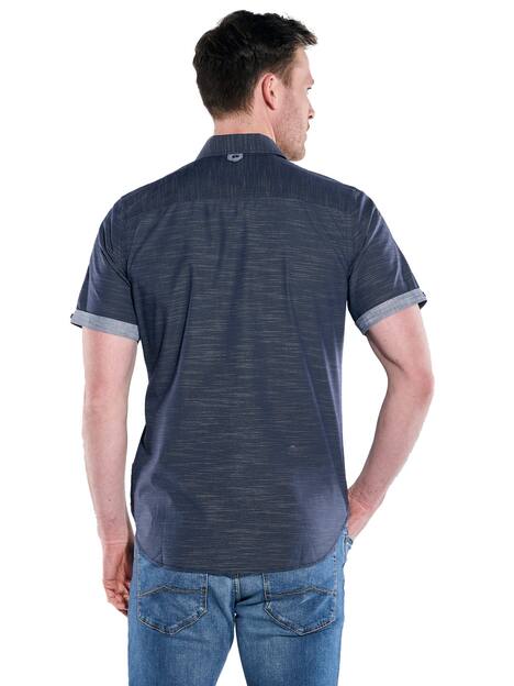 engbers Herren Kurzarm-Hemd uni , Marineblau