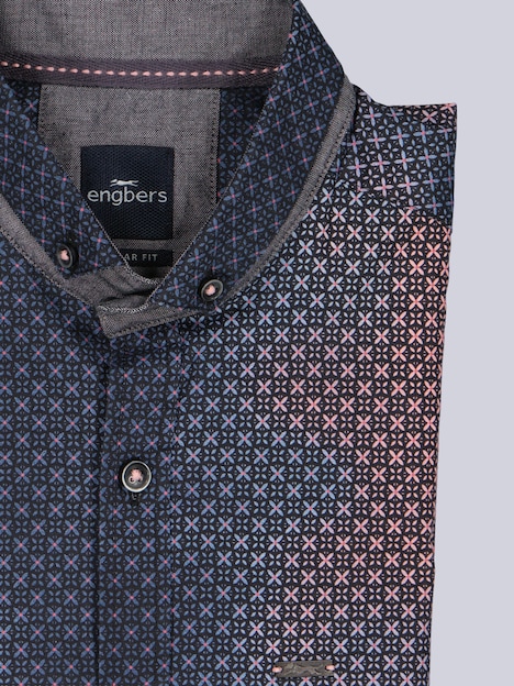 Herren Kurzarmhemd mit Batik-Print und Stretch-Komfort , Rosa