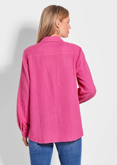 Verlängerte Langarm Musselin-Bluse