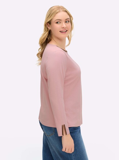 Shirt Langarm Uni Ohne Kragen