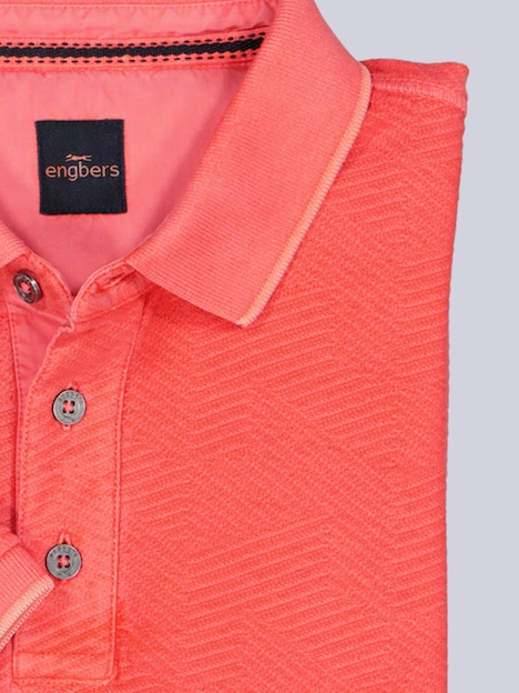 Herren Polo-Shirt strukturiert , Hellrot