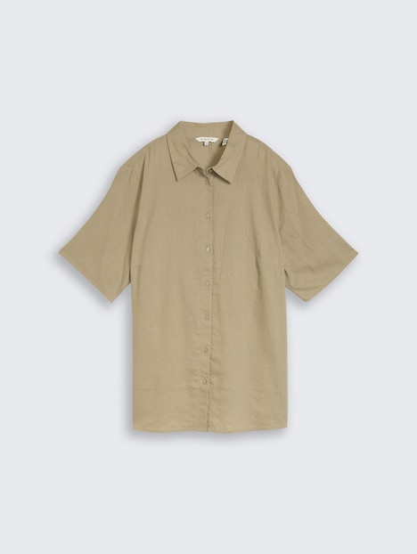 Loose Fit Bluse mit Leinenanteil