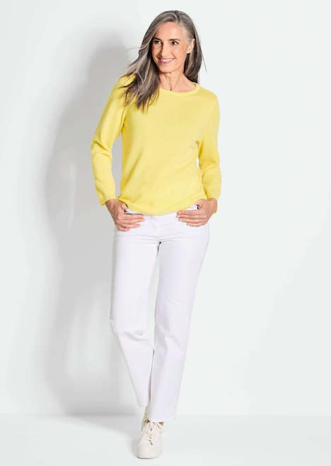 Kaschmirpullover mit U-Boot Ausschnitt