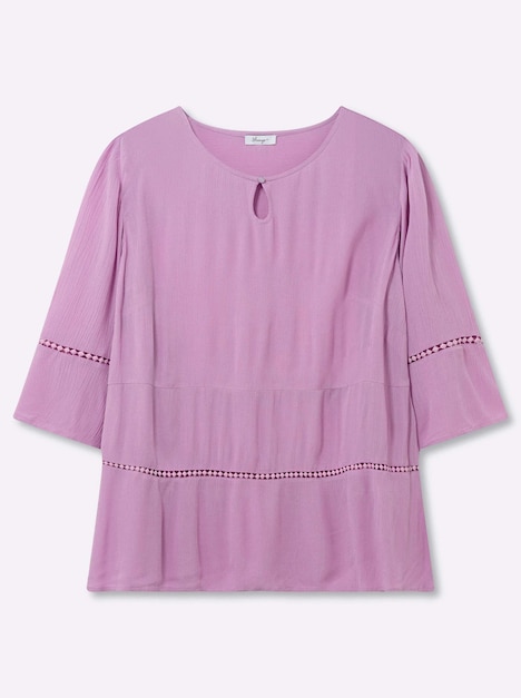 3/4-Arm-Bluse 3/4-Arm Ohne Kragen