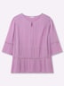 3/4-Arm-Bluse 3/4-Arm Ohne Kragen