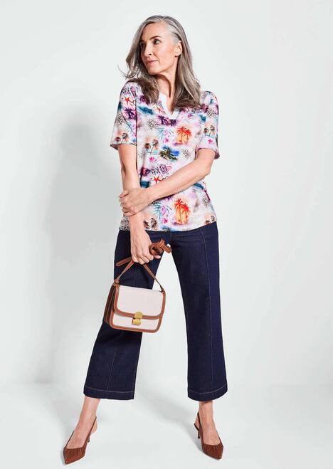 Halbarmshirt mit Allover-Print