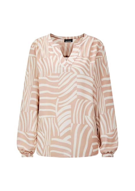 Grafische Viskosebluse mit Schlitz