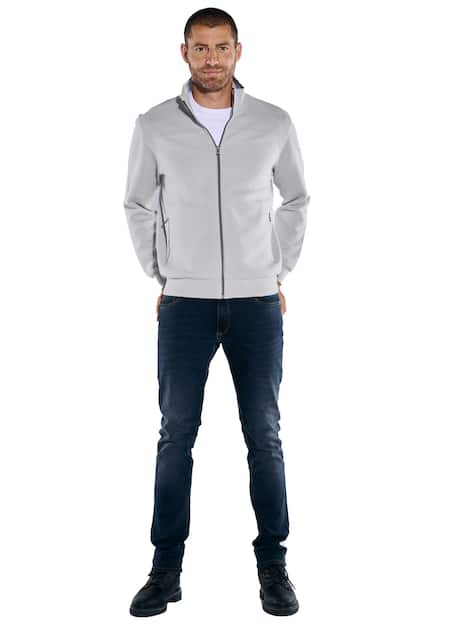 engbers Herren Sweatjacke regular , Silbergrau