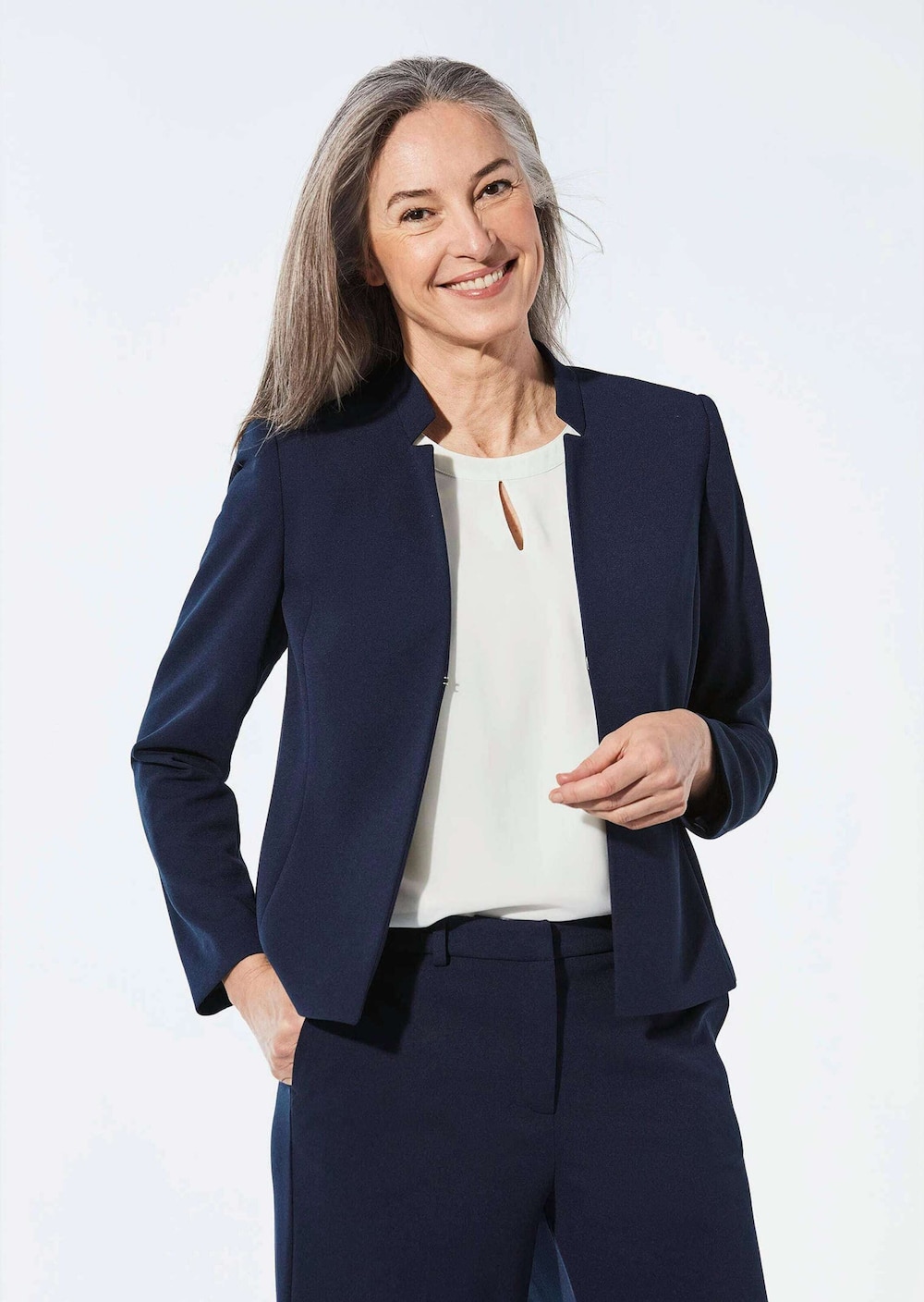Blazer mit Stehkragen