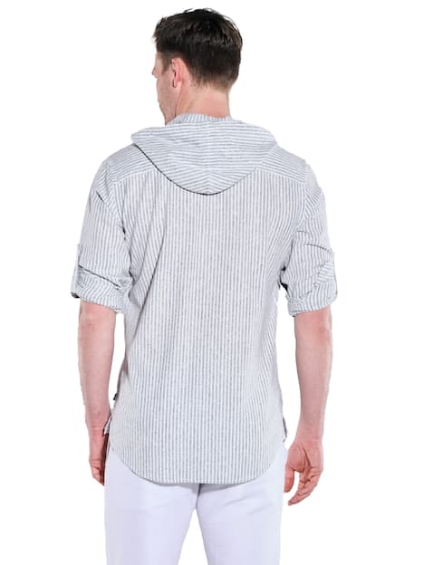 engbers Herren Langarm-Shirt mit Leinenanteil , Mittelblau