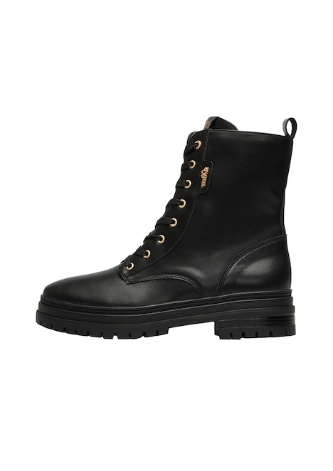 Stiefel in Leder-Optik mit Schnürung