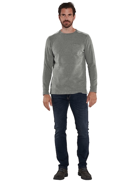 Herren Langarm-Hemd uni , Beige