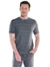 Herren Strukturiertes T-Shirt im Streifendesign , Dunkelgrau