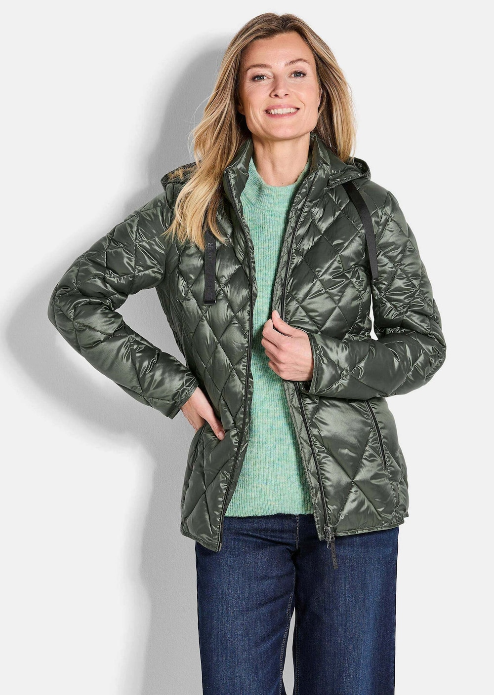 Steppjacke mit Rautenmuster