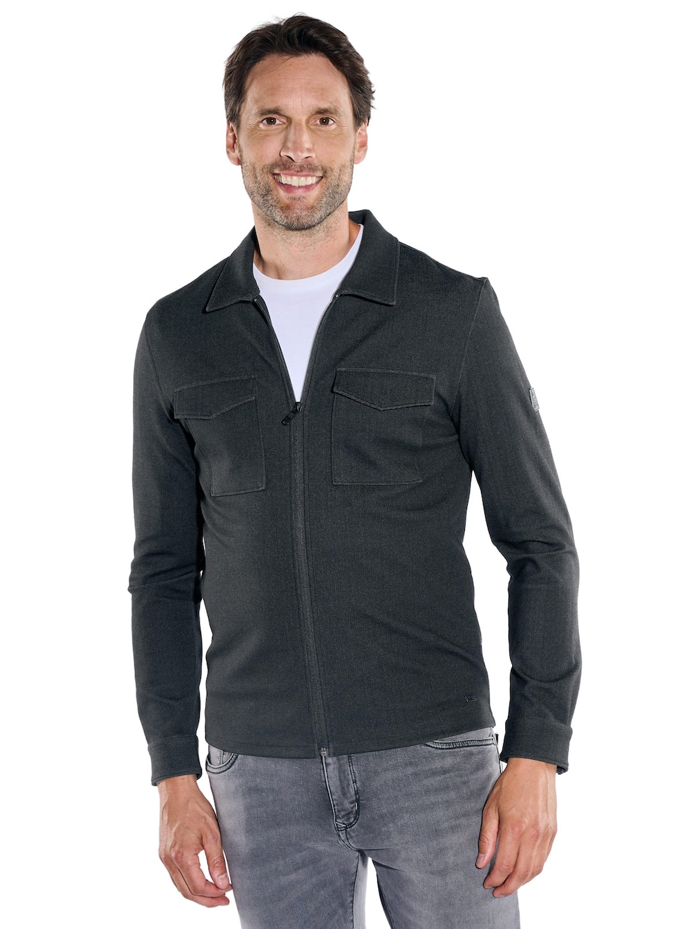 Herren Overshirt mit Brusttaschen , Anthrazit