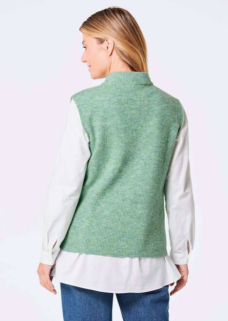 Edler Rippstrick Pullunder, Stehkragen