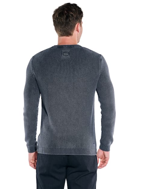 engbers Herren Pulllover strukturiert , Saphirblau