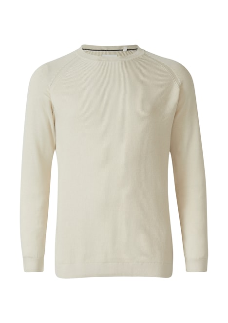 Baumwollpullover mit Raglanärmeln und Logo-Patch