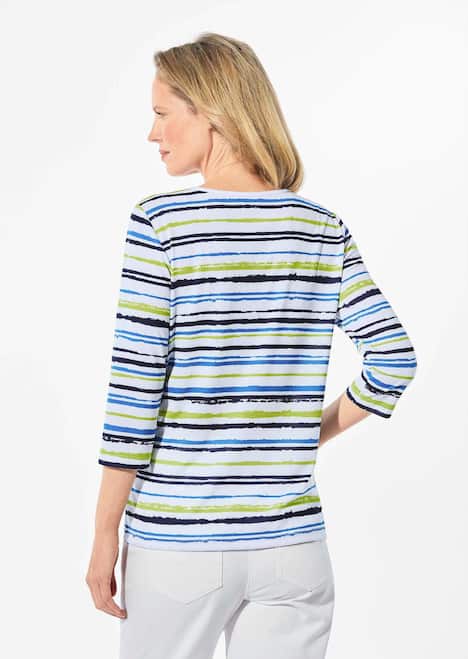 Pflegeleichtes Shirt in Ringeloptik